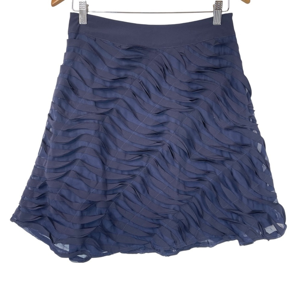 Ark & Co Women’s Blue Skirt Size Medium Lined Ruffled A-Line
